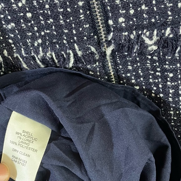 ELIZA J tweed fit flare fit frayed detail blue dress women Size 12 - Picture 13 of 13